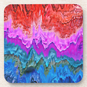 "Radiant Reflection" Colourful Abstract Art Coaster