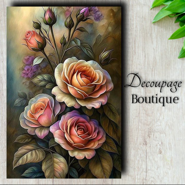 Radiant Rose Art Decoupage Tissue Paper (Radiant Rose Art Decoupage Tissue Paper)
