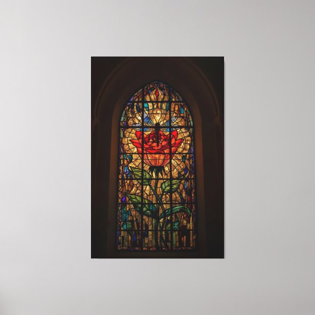 Radiant Rose Glass Canvas Print (Front)