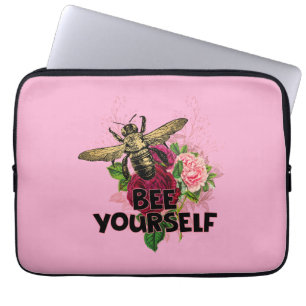 Radiant Rose & the Gentle Bee, Bee Yourself Laptop Sleeve