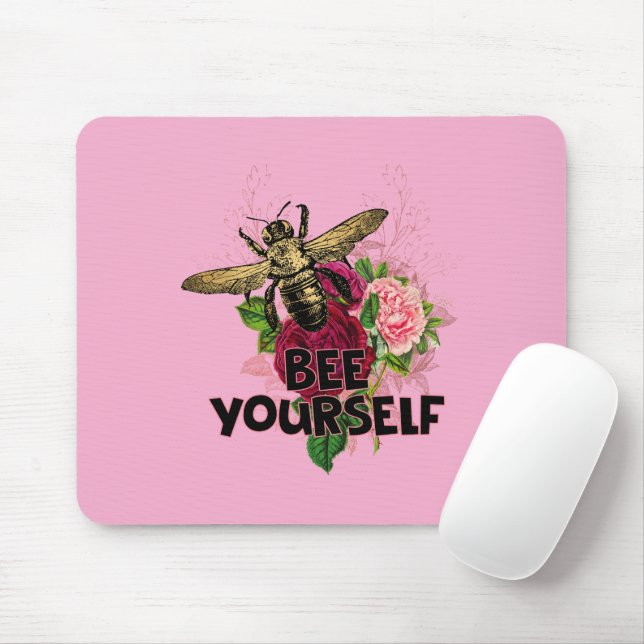 Radiant Rose & the Gentle Bee, Bee Yourself Mouse Pad (With Mouse)