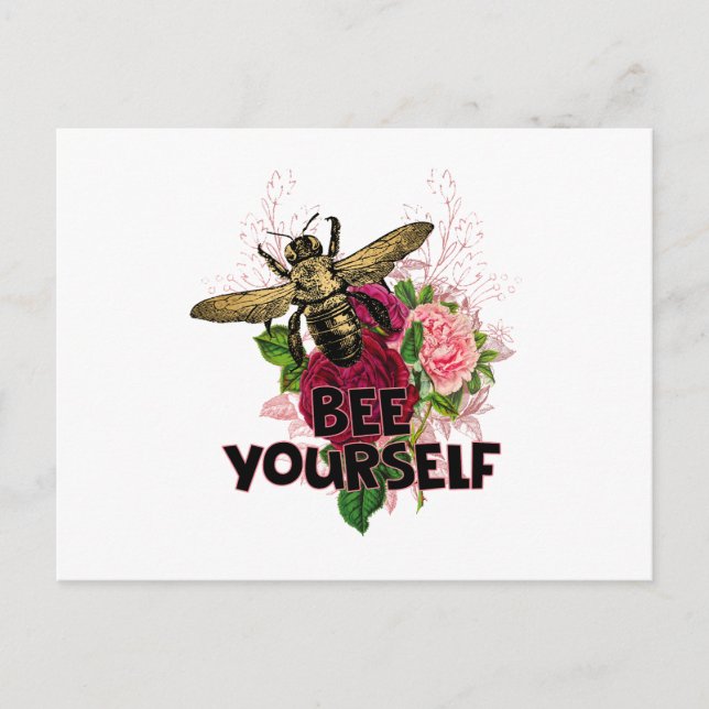 Radiant Rose & the Gentle Bee, Bee Yourself Postcard (Front)