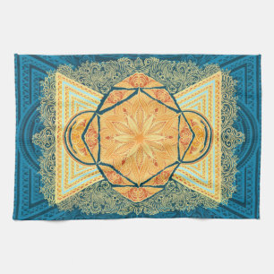Radiant Sacred Geometry Mandala Kitchen Towel
