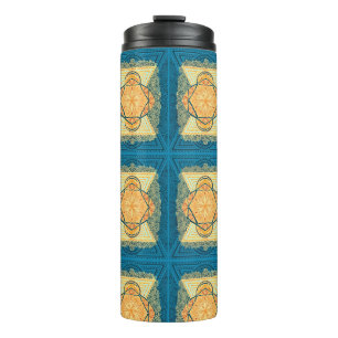 Radiant Sacred Geometry Mandala Thermal Tumbler