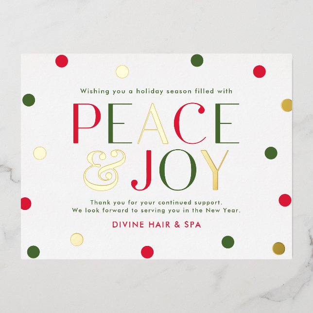 Radiant Season FOIL Business Holiday Postcard (Front)