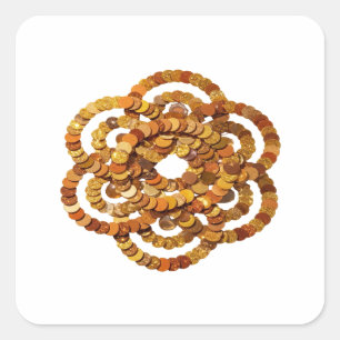 Radiant Silver GOLDEN COINS IN Gift Sticker