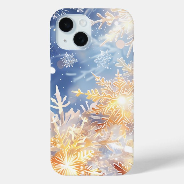 Radiant Snowflake Glow Phone Case (Back)