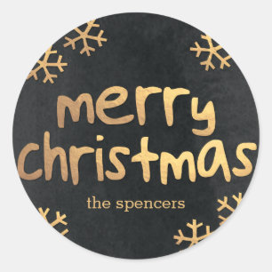 Radiant Snowflakes Christmas Gift Tag Sticker