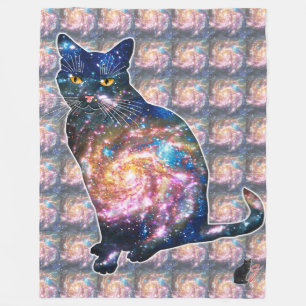 Radiant Space In Cat Fleece Blanket