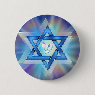 Radiant Star of David 2 Inch Round Button