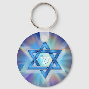 Radiant Star of David Keychain