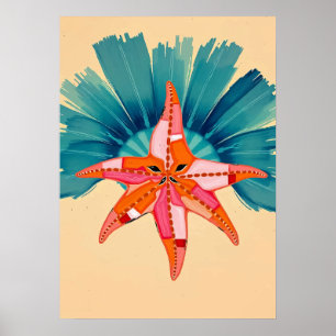 Radiant Starfish Coastal Art Poster