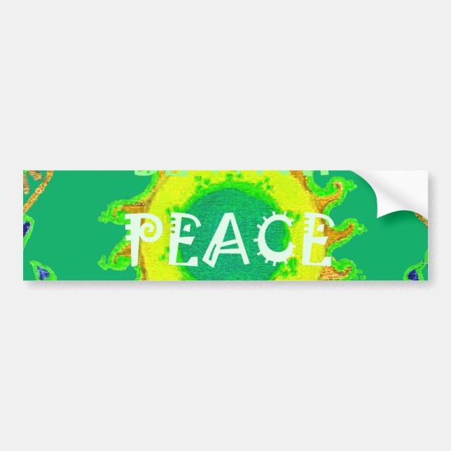 Radiant Sun: Peace Be With You Inspirational Print Bumper Sticker (Front)