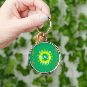 Radiant Sun: Peace Be With You Inspirational Print Keychain