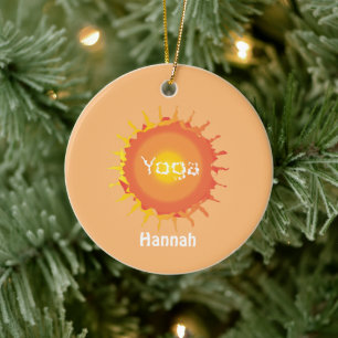 Radiant Sun Yoga Ceramic Ornament