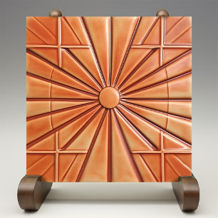 Radiant Sunburst Warm Terracotta Tile