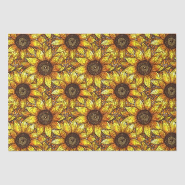 Radiant Sunflower Stained Glass  Tissue Paper (Front)