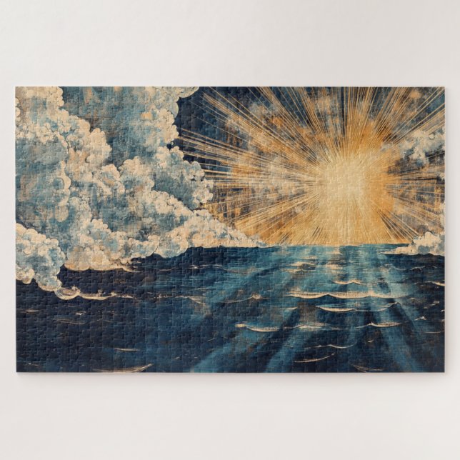 Radiant Sunrise Over the Ocean Jigsaw Puzzle (Horizontal)