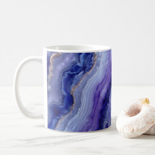 Radiant Tanzanite Faceted Crystal Mug (With Donut)