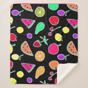 Radiant Tropic Neon Magic Sherpa Blanket
