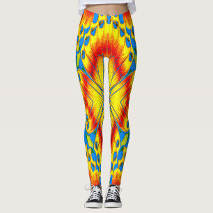 Radiant Tropical Blossom Kaleidoscope Leggings