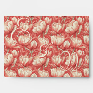 Radiant Tulip Floral Beach Wedding Envelope