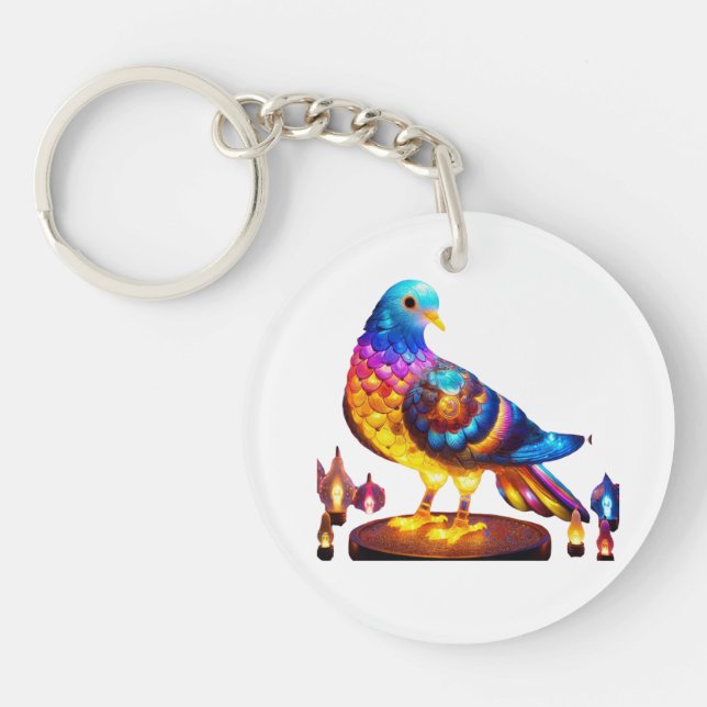 Radiant Urban Pigeon Keychain (Front)