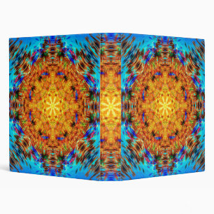 Radiant Vibrant Kaleidoscopic Sunburst Art Binder