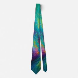 Radiant Vortex Abstract Energy in Color Motion Tie