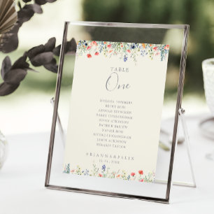 Radiant Wildflower Table Number 8 Seating Chart