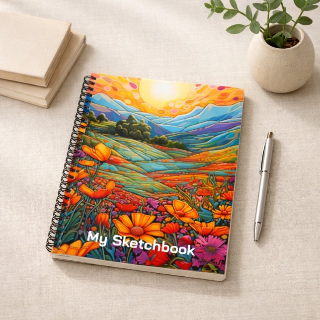 Radiant Wildflower Valley Art Sketchbook Notebook (Creator Uploaded)