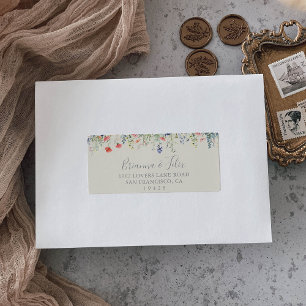 Radiant Wildflower Wedding RSVP Address  Label