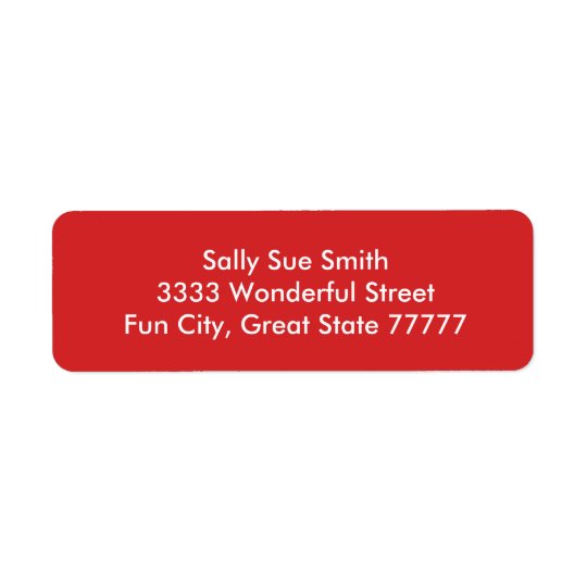 Radiantly Confident Red Colour Return Address Label