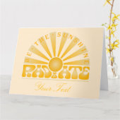 RADIATE Be the Sunshine Vintage Retro Gold + cream Card (Yellow Flower)