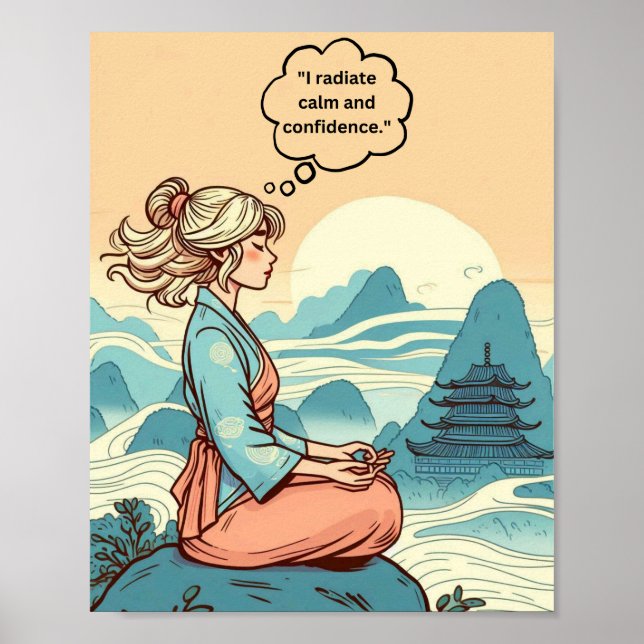"Radiate Calm and Confidence" Motivational Print (Front)