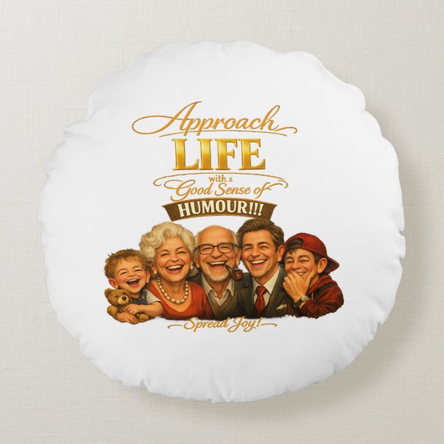 Radiate joy round pillow (Front)