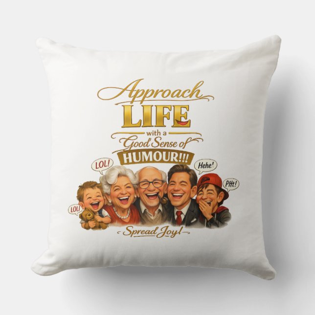 Radiate joy throw pillow (Front)