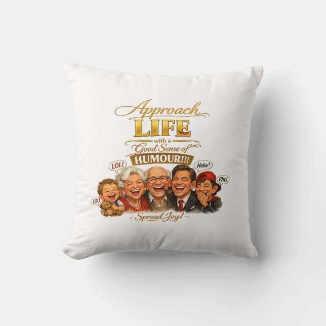 Radiate joy throw pillow (Front)