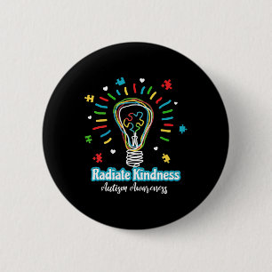 Radiate Kindness Lightbulb Autism Awareness Teache 2 Inch Round Button