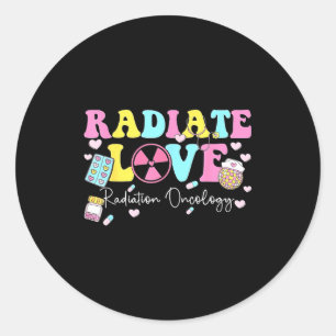 Radiate Love Radiation Oncology Valentine's Day Ra Classic Round Sticker
