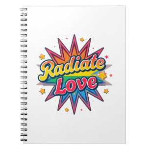 Radiate Love Retro Design – Positive Vibes Notebook