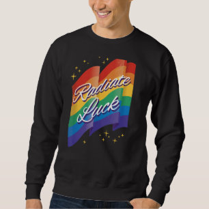 Radiate Luck rainbow clouds happiness hippies Sweatshirt