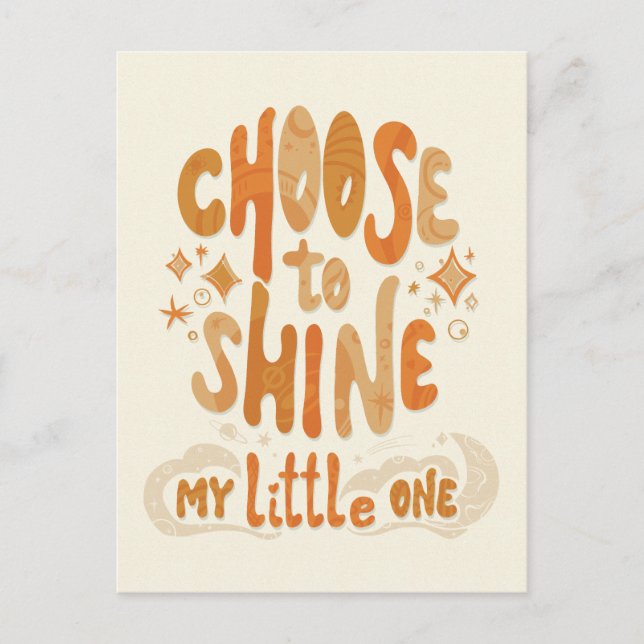 Radiate Positivity: Choose to Shine Inspirational Postcard (Front)