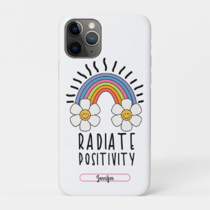 Radiate Positivity   Colorful Rainbow and Flowers iPhone 11 Pro Case