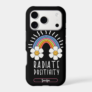 Radiate Positivity Colourful Rainbow and Flowers