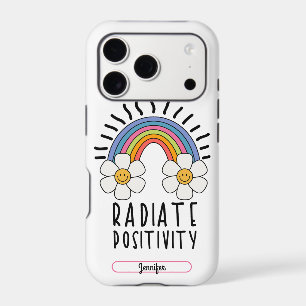 Radiate Positivity Colourful Rainbow and Flowers