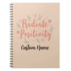Radiate Positivity Floral Sunray Personalization Notebook