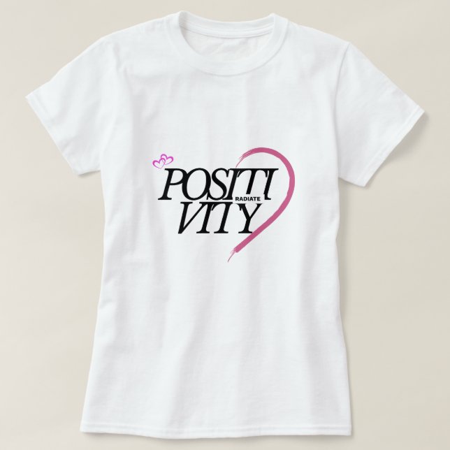 Radiate Positivity – Minimal Heart T-Shirt (Design Front)