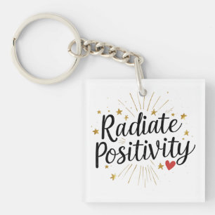 Radiate Positivity – Motivational Starry Quote Keychain