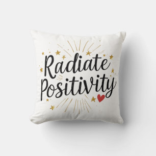 Radiate Positivity – Motivational Starry Quote Throw Pillow
